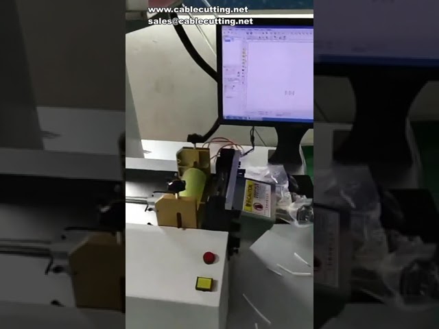 آلة قص الأنابيب بالليزر مع طباعة وترميز – معدات قص الأنابيب الانكماش الحراري الأوتوماتيكية